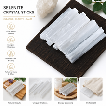 Load image into Gallery viewer, Selenite Wand Crystal — Natural Energy Cleansing Tool for Chakra Clearing &amp; Meditation, Morocco | Polar Star Crystals