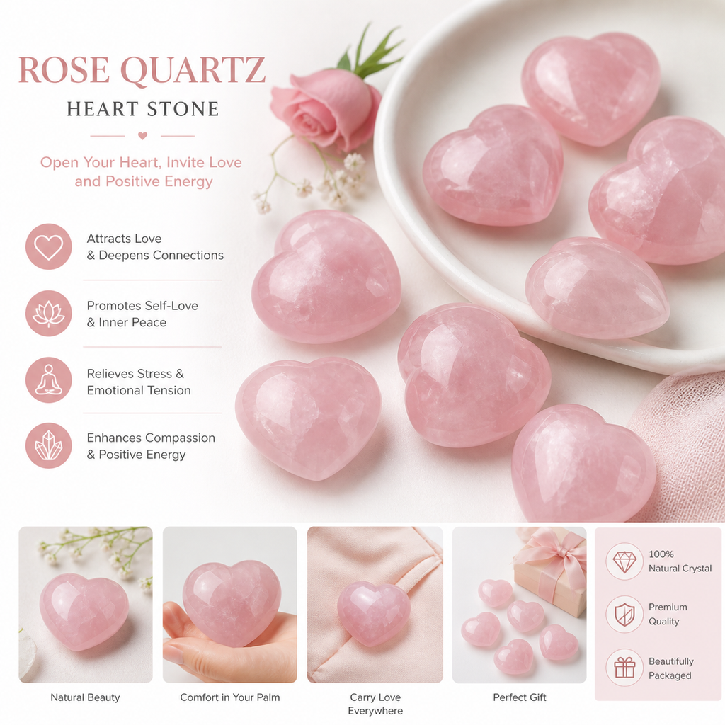 Rose Quartz Crystal — Natural Tumbled Healing Stone for Self Love, Emotional Healing & Heart Chakra | Polar Star Crystals