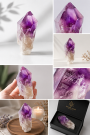Raw Amethyst Crystal — Natural Purple Healing Stone for Anxiety, Sleep & Intuition, Third Eye Chakra | Polar Star Crystals